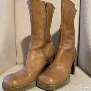 Steve Madden Fantsie Tan Platform Boots